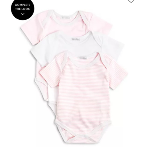 Girls' Stripe & Solid Bodysuit, 3 Pack - Baby