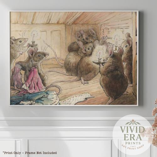 Beatrix Potter Mouse Art Print: Vintage Nursery Decor