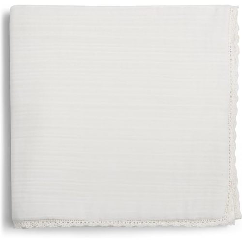 MakeMake Organics GOTS Certified Organic Cotton Muslin Soft Breathable Lightweight Swaddle and Comfort Organic Baby Blanket for Toddler Baby Boys and Girls - Ivory, 30" x 40"