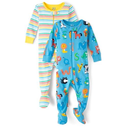 The Children's Place Baby Girls' And Toddler Long Sleeve 100% Cotton Zip-front One Piece Footed Pajama