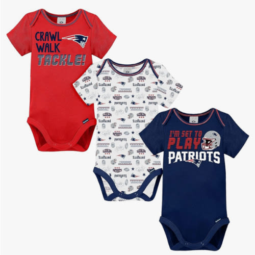 Gerber NFL unisex-baby Nfl Team 3 Pack Short Sleeve Onesie Bodysuit