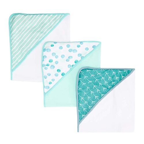 Hooded Towel Set, Pack of 3, Green Dots