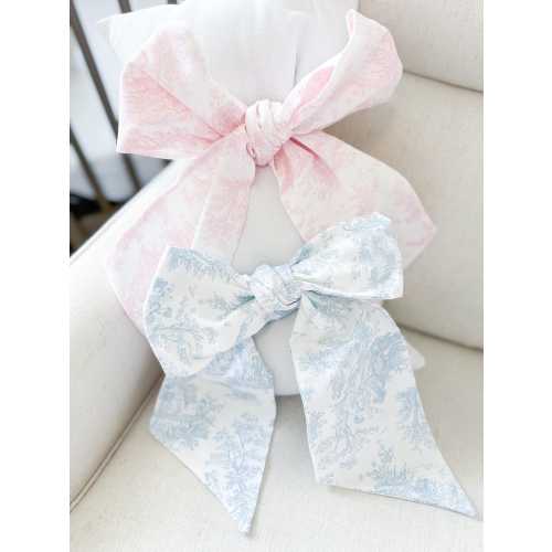 Custom Embroidered Elegant Toile Infant Swaddle Bow | Embroidered Photo Prop | Baby Gift | Newborn Baby | Hospital Pictures