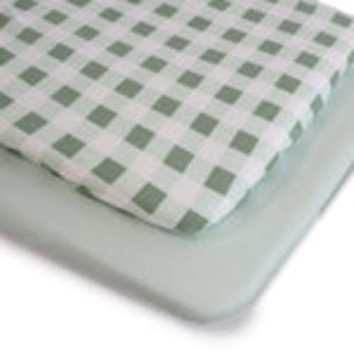 Bubba Blue- Sundae 2pk Jersey Bedside Sleeper Fitted Sheets - Greentea