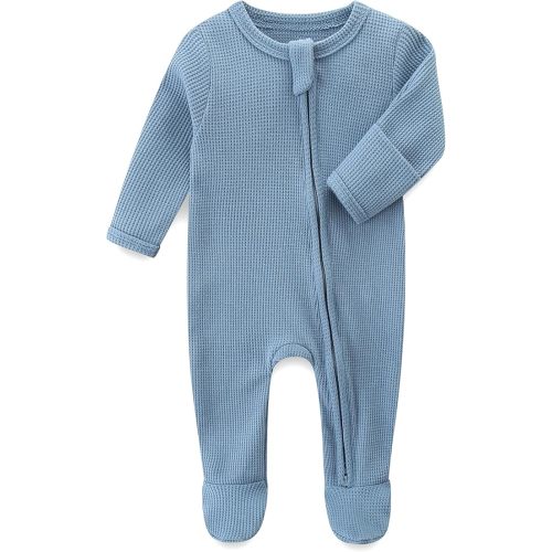Jomixa Baby Footies with Mittens, Infant 2-Way Zip Organic Cotton Jumpsuit