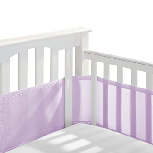 BreathableBaby Breathable Mesh Liner for Full-Size Cribs, Classic 3mm Mesh, Light Pink (Size 4FS Covers 3 or 4 Sides)