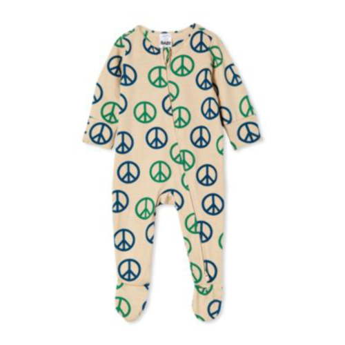 COTTON ON Baby Boys The USA Long Sleeve Rainy Day, Peace Signs Newborn