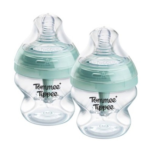 Tommee Tippee Advanced Baby Bottles Nipple 0m+ - Clear - Extra-Slow Flow - 5 fl oz/2pk: BPA-Free, Silicone Nipple