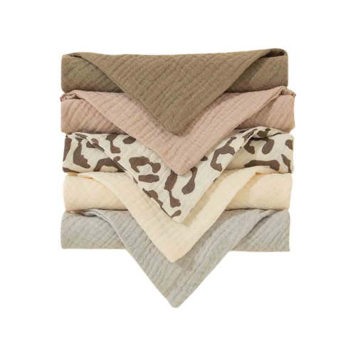 5-Piece Baby Cotton Gauze Bib Set for Drool Feeding - Soft Washable Multi Functional Burp Cloth Towel Gift for Newborns Boys Girls