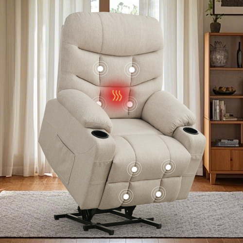 Korser Power Lift Recliner Chair for Elderly with Massage for Living Room,Khaki