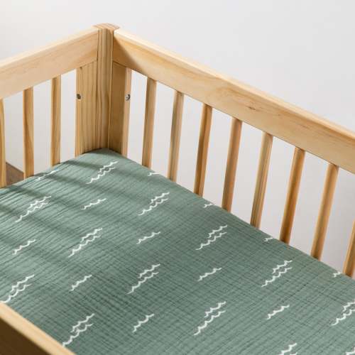 All-Stages Midi Crib Sheet in GOTS Certified Organic Muslin Cotton