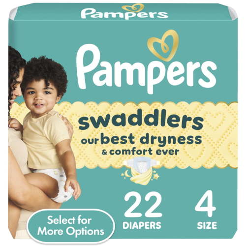 Pampers Baby Diaper Size 4 22 Count with Leak Guard and Wetness Indicator