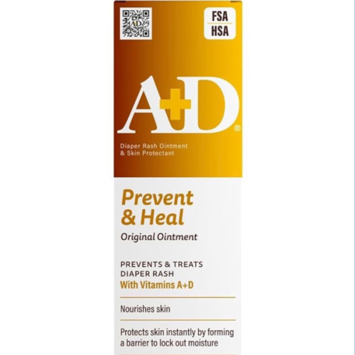 A+D Original Diaper Rash Ointment Prevents & Treats Diaper Rash, Moisturizing Skin Protectant with Vitamins A & D, Healing Skin Ointment for Dry and Cracked Skin 4oz