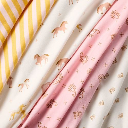 Flannel Baby Blankets - Horses - 4pk - Cloud Island™: Cotton, Animal Theme, 30" x 30"