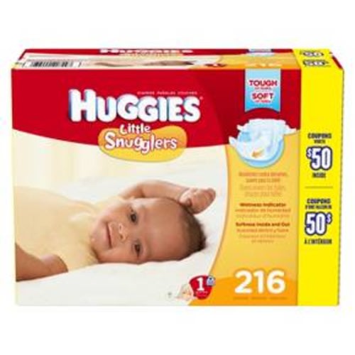Huggies(R) Little Snugglers Diapers Economy Plus Pack (Select Size), Size: Size 1  (216 Count)