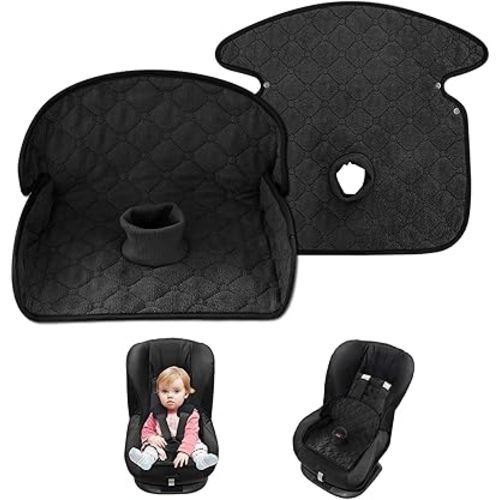 2 Pack Car Seat Protector for Child, Waterproof Toddler Seat Pee Pad for Strollers and Car Seats,4-Tier Leak-Proof,Non-Slip (Black)