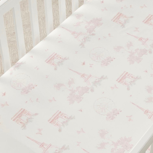 Monique Lhuillier Paris Toile Crib Sheet | Pottery Barn Kids
