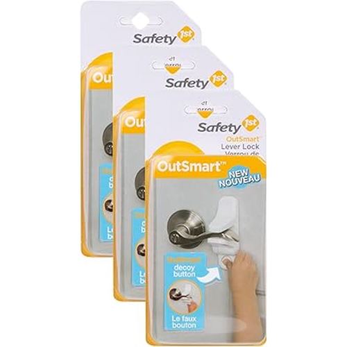 Safety 1st OutSmart Child Proof Door Lever Lock (White), 1 Count (Pack of 3)
