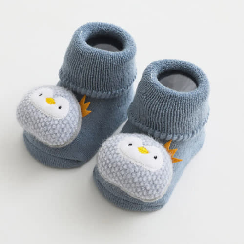 Baby Slip Socks With Plush And Thick Hoops