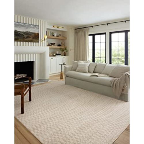 Loloi Kamala Collection KAM-05 Ivory/Natural 6'-7" x 9'-6" Area Rug