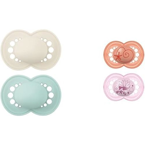 MAM Original Matte Pacifier (1 Sterilizing Pacifier Case), 6 Plus Months, Unisex Baby Pacifier & Original Baby Pacifier, Nipple Shape Helps Promote Healthy Oral Development, Sterilizer Case