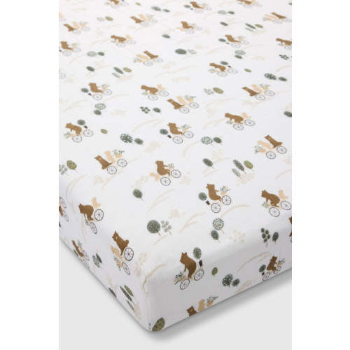 Crib Sheet in Tanboocel® Bamboo Viscose - Bears On Bikes