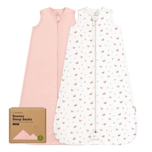 2-Pack Baby Sleep Sacks,Zipper Wearable Blanket - 0.5TOG Organic Cotton,Lightweight,Soft Cozy Toddler Sleeping Sack 12-24 months,Easy to Wear Large Newborn Transition Swaddles Sleepsacks (Butterflies)