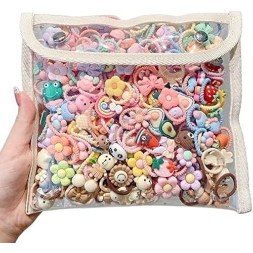 ALTALIVA 100Pcs Baby Hair Ties Cute Elastic Hairbands No Damage Multicolor Small Ponytail Holders for Baby Girls Toddlers Kids