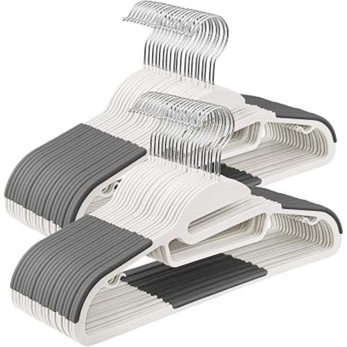 SONGMICS 50 Pack Coat Hangers, Heavy-Duty Plastic Hangers, U-Shaped Opening