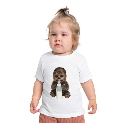 Baby Chewbacca Drinking Bottle T-Shirt | Cute Star Wars Inspired Baby Tee