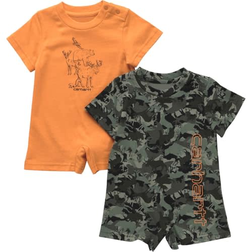 Carhartt Kid's CG8962 Short-Sleeve Camo Romper Set - Boys
