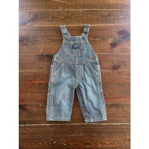 Y2K OshKosh Hickory Stripe Overalls 6m