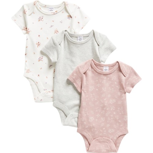 Baby Assorted 3-Pack Bodysuits, 6 M, Pink Timber Floral Pack