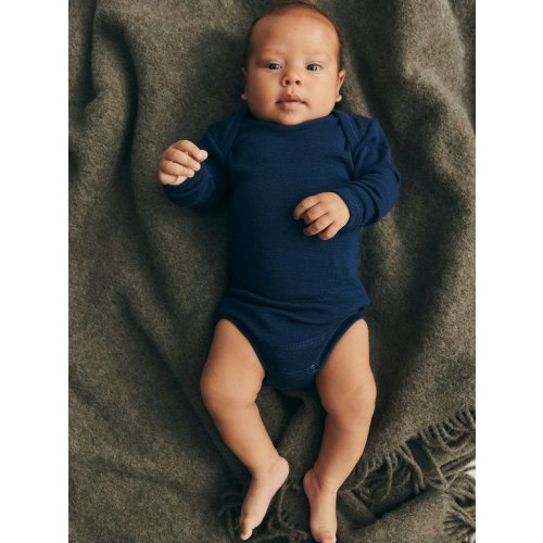 Baby merino wool long sleeve bodysuit - Dilling