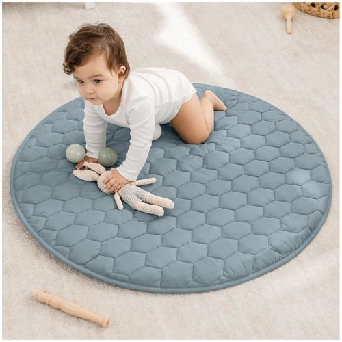 Comfy Cubs Round Kids Play Mat Small 36in Baby Floor Mat - Fern