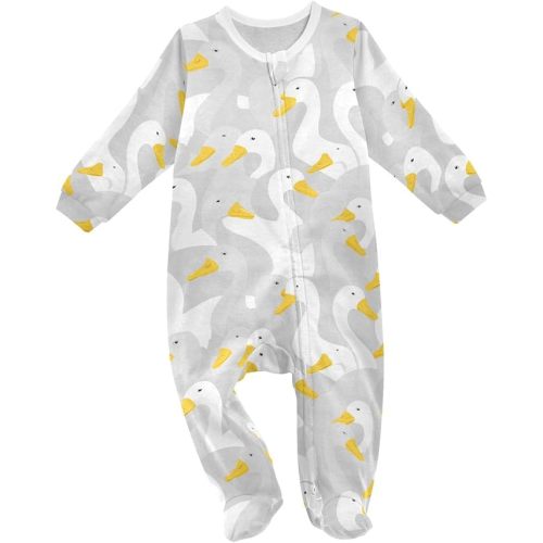 SHJI Baby One-Piece Footies Long Sleeve Rompers Pajamas Zip Front Pjs for Boys Girls kids