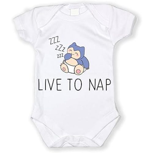 Dittoxpression Live to Nap Sleepyhead Baby Bat Snorer in Diapers Unisex Baby Bodysuit