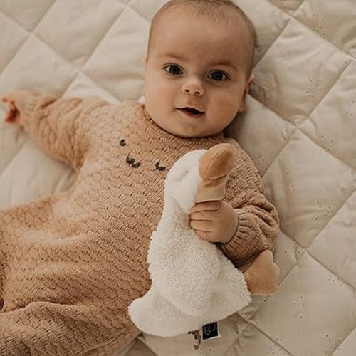 Helga The Goose, Pacifier Holder, Security Blanket Lovey, Infant Stuffed Toy, 9.8 Inches (Pack of 1) (Cannoli Cream)