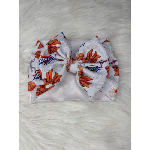 OKC Thunder bows | OKC Thunder headwraps | Oklahoma City Thunder bows | bows for babies | bows for girls | Basketball bows