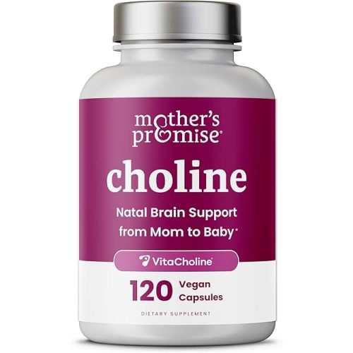 Prenatal Choline Supplements 550mg | 120 Capsules | Supports Baby’s Brain Development & Cognitive Function During Pregnancy & Nursing | Ultra Pure Natal VitaCholine, Vegan Choline Bitartrate for Women