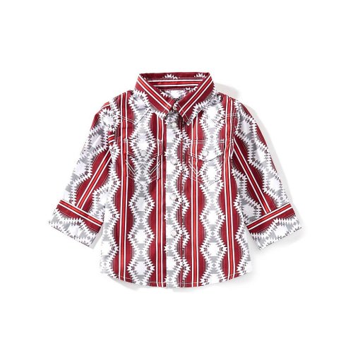 Wrangler® Baby Boys Long Sleeve Checotah Western Button Down Shirt