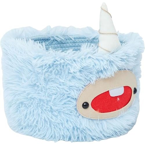 Plush Cartoon Cotton Rope Storage Basket, Cute Decorative Organizer for Home, Soft and Durable Storage Bin for Toys, Sundries, and Home Decor (Blue-A)