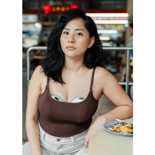 Embrace: Soft Ribbed Nursing Tank - Cocoa Brown Large