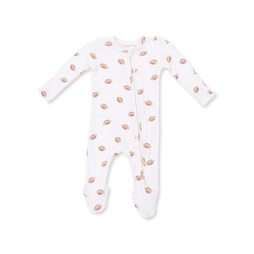Ribbed 2-Way Zip Footie, Mini Footballs