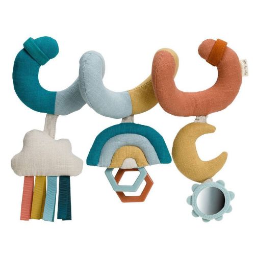 Itzy Ritzy Bitzy Spiral Activity Toy - Rainbow: Baby & Toddler Educational Cotton Learning Toy with Mirror Feature