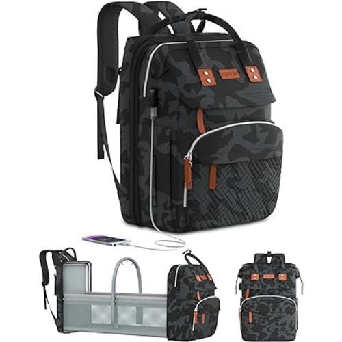 Diaper Bag Backpack with Changing Station, Large Diaper Bag, Multifunctional Diaper Bag, Baby Bag, Camo