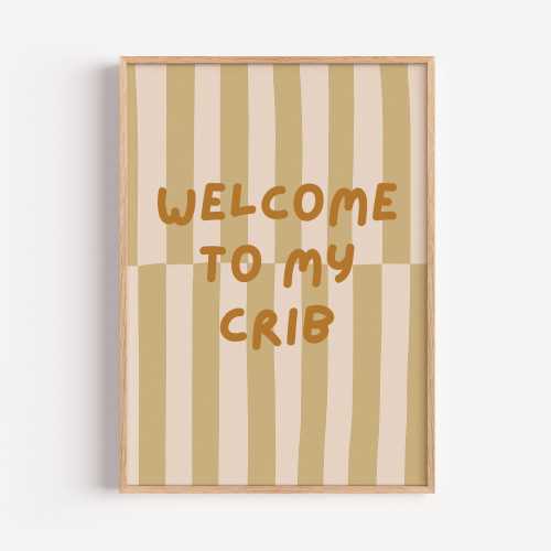 Funny Nursery Print: Welcome to My Crib, Modern Baby Room Decor (Digital Download)