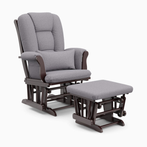 Tuscany Glider and Ottoman - Espresso/Gray Swirl