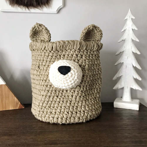 Bear Basket in Tan