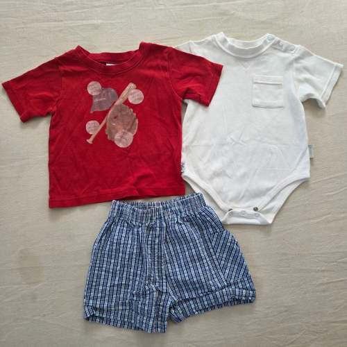 Vintage Bundle Shirt + Shorts + Romper 18 months